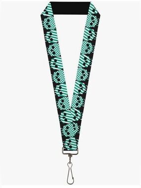 Buckle-Down Checker & Stripe Skulls Lanyard NEW